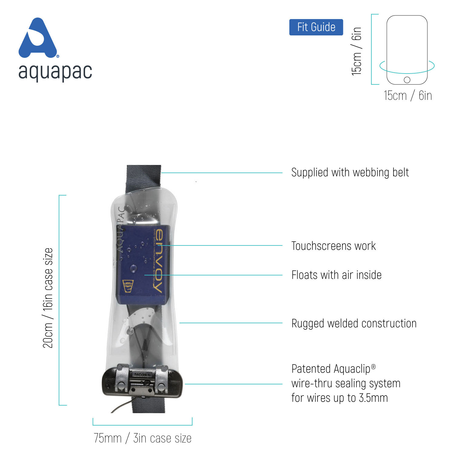 Aquapac™ wasserdichte Radio Microphone Tasche- small